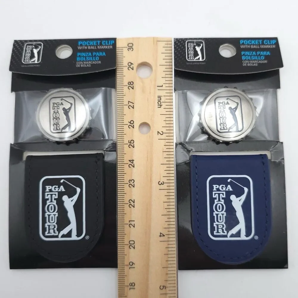 NEW PGA Golf Tour 2 pc Black Pocket‎ Clip with Ball Marker CAVIAR & PEACOAT